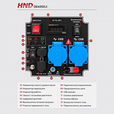 Генератор инверторный бензиновый HND GE 4000 Ji